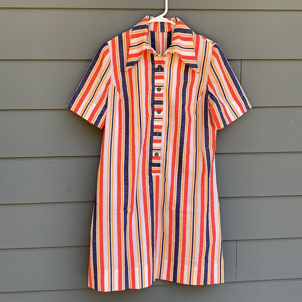 Vintage shirt dress- dagger collar